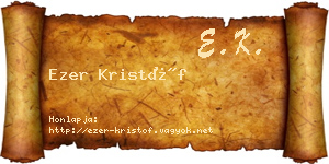 Ezer Kristóf névjegykártya