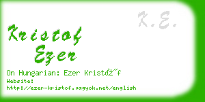 kristof ezer business card